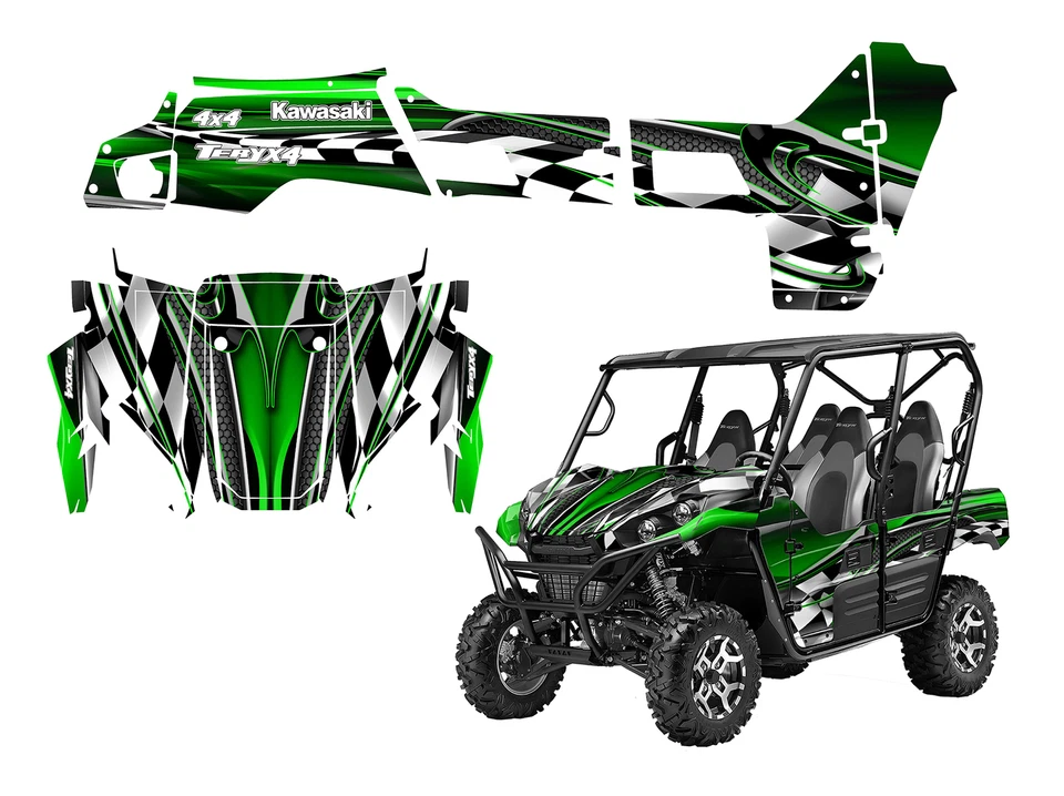 2016-2025 Kawasaki Teryx4 or Teryx 2 800 graphic wrap kit 24 mil #2500 Blue - Image 2 of 4