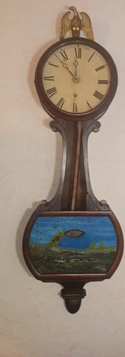 Vintage Banjo Wall Clock / 34 Inches Tall / Eagle At Top