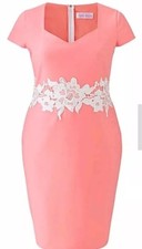 Paperdolls Peach Lace Waist Dress Plus Size 18