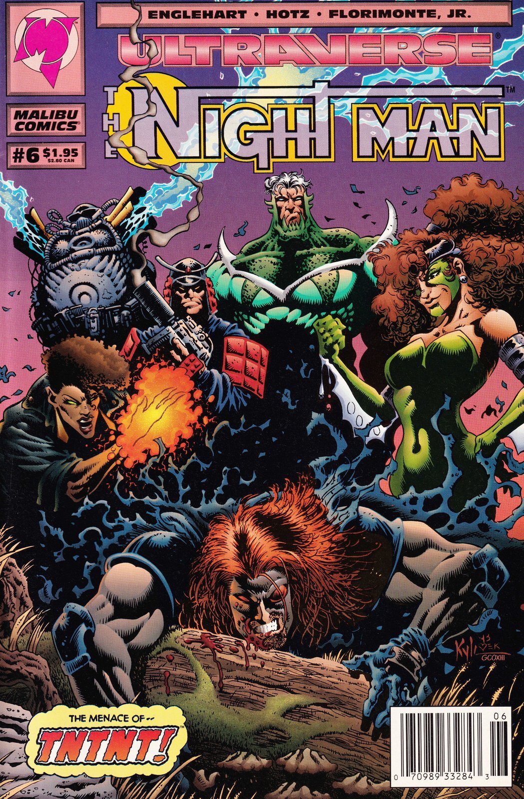 The Night Man #6 Newsstand Cover Malibu Comics