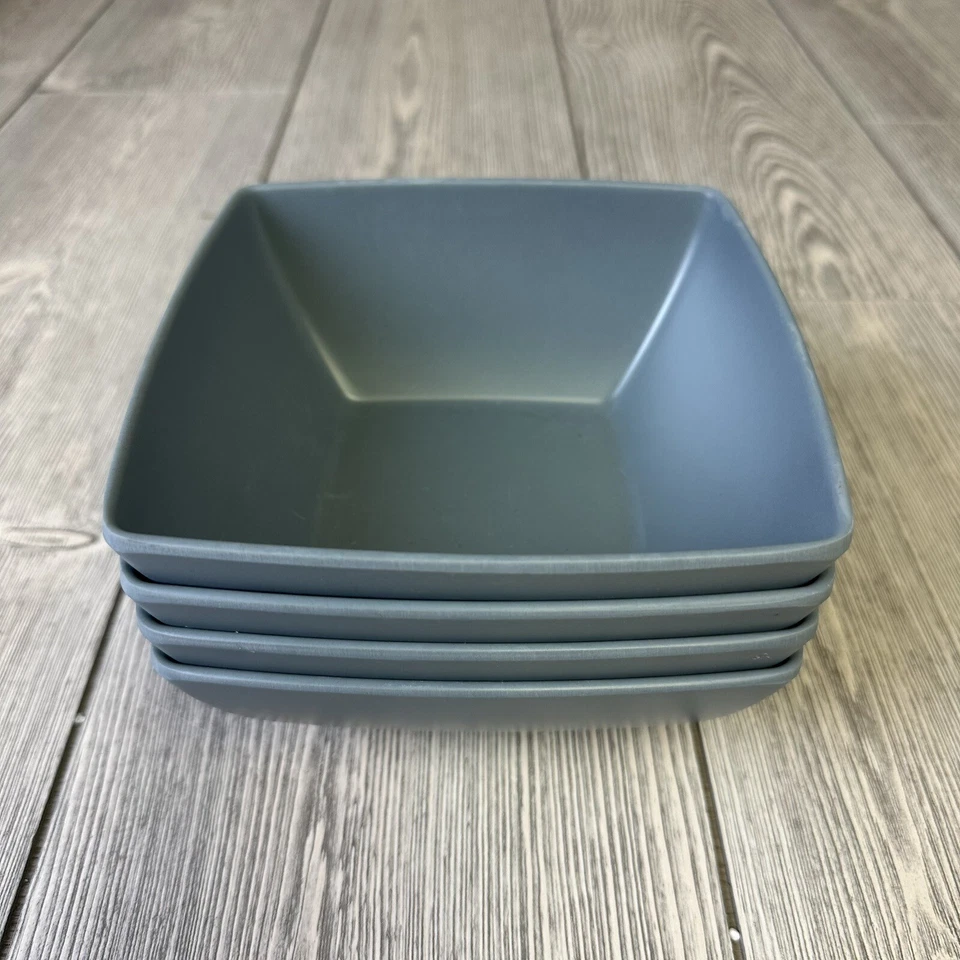 Gibson Home Square Melamine Bowls, Grey Lot Of 4 - Image 2 of 4