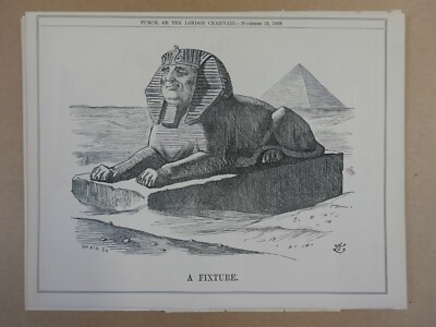 ganzseitige Locher Karikatur 1898 A FESTPLATTE Ägypten Sphinx