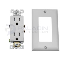 15A Amp Decora Tamper Resistant Child Safety Outlet Plug TR w/ Wall Plate White