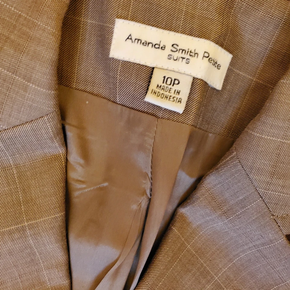 Y2K Amanda Smith Falda Traje Marrón Chaqueta Columpio Pequeña 10P Carrera Academia  Foto 2 de 4