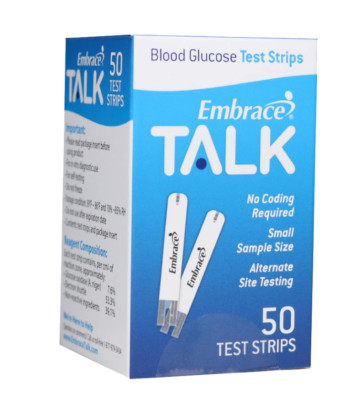 Embrace Blood Glucose Test Strips 50 Glucose Test Strips
