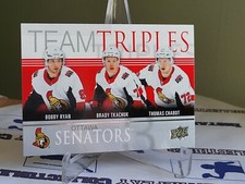 2019-20 Upper Deck Team Triples Bobby Ryan/Brady Tkachuk/Thomas Chabot Ottawa