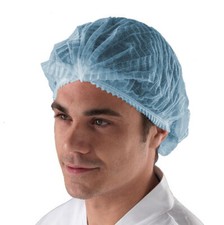 Case of 1000 Disposable Hair Net Non-Woven Head Bouffant Hair Cap 21" Blue
