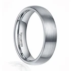 Tungsten Carbide Men Brush Silver Color 6MM Wedding Band Ring Never Discolor M94
