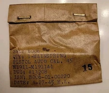 Original 1945 USGI Model 1911 1911A1 .45 ACP Pistol Mainspring Sealed In Package