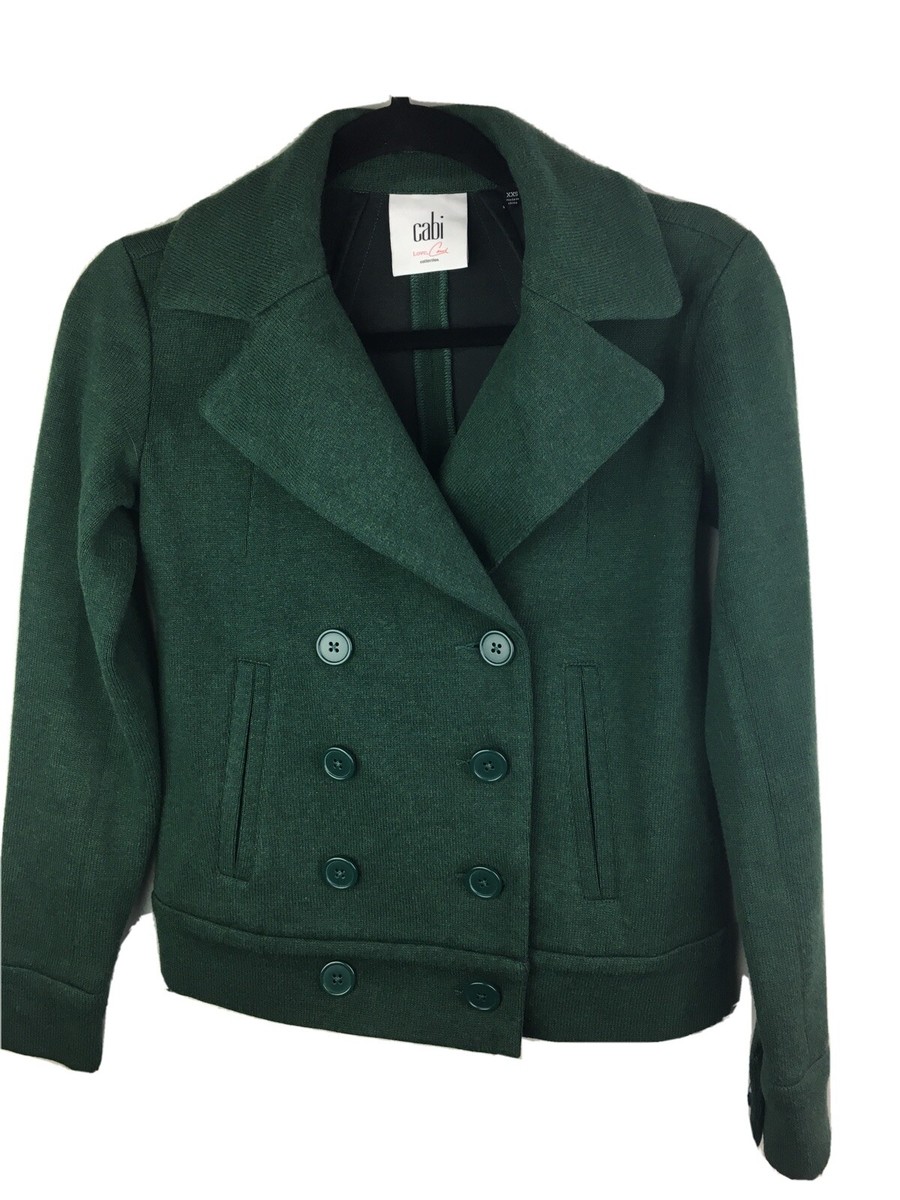 Cabi Love Carol XXS #3159 Hunter Green Women's Peacoat Jacket