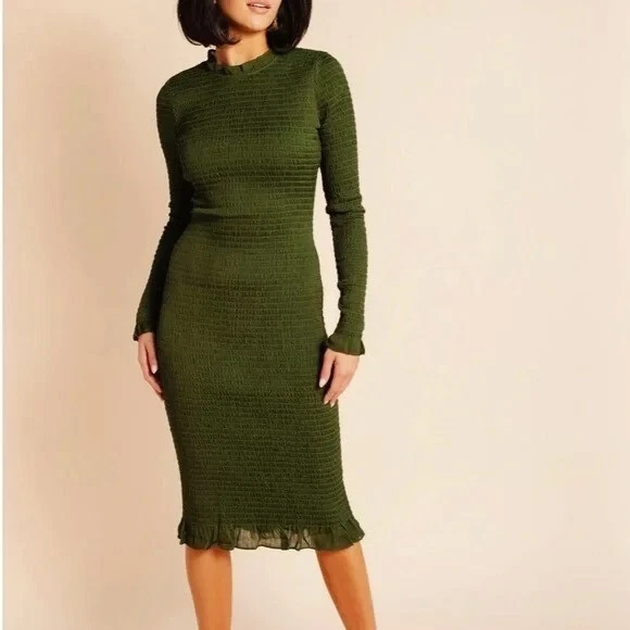 rachel parcell green dress Rachel Parcell Green Ribbed Knit Dress- Size XL (sold out online) – The  Saved Collection main image 1