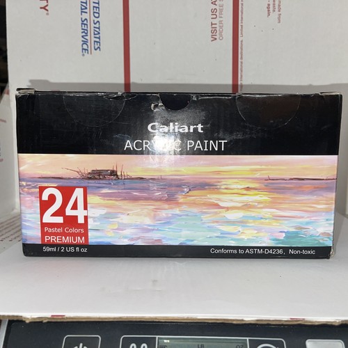 Acrylic Paint Set, Caliart 24 Pastel Colors 59ml, 2oz Art Craft Paint
