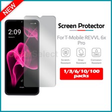 1-100 Lot LCD Clear HD Screen Protector for Android Phone T-Mobile REVVL 6x Pro