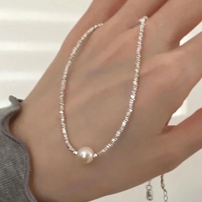 Broken Silver Pearl Necklace Bracelet High-grade Niche Design Entry Luxury