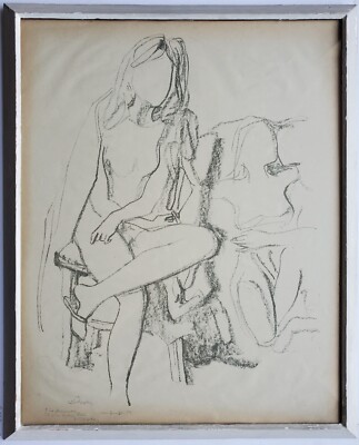 Grafik Print Lithografie Frau Conrad Westphal Signiert Widmung 1952