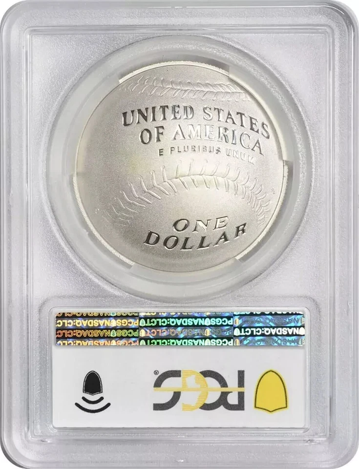 2014 P Hall of Fame Baseball Commemorative Silver Dollar Proof PR70DCAM PCGS - Image 2 of 2