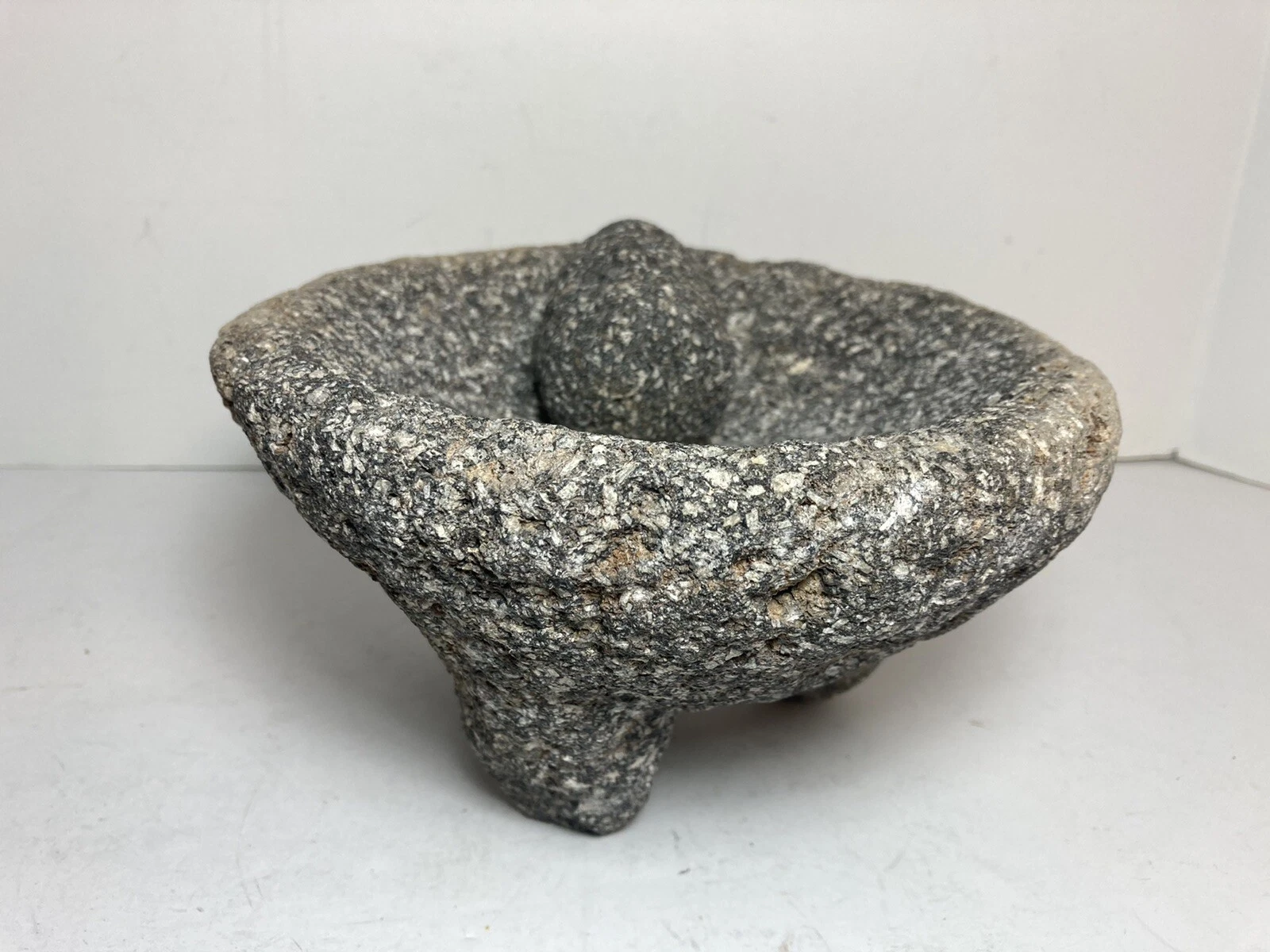 Vintage Lava Rock Mortar and Pestle 7.25”