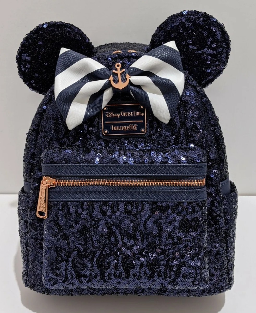 Loungefly Disney Cruise Line Minnie Mouse Navy Blue Sequin