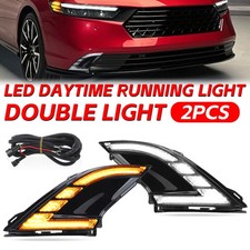 2x LED Fog Lights Front Bumper DRL Turn Signal Lamps For Honda Accord 2023 2024