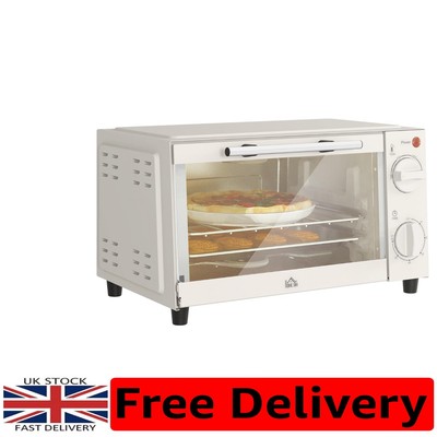 Stilvoller 9L Toaster Backofen mit automatischer Abschaltung und spülmaschinenfestem Fach - Creme