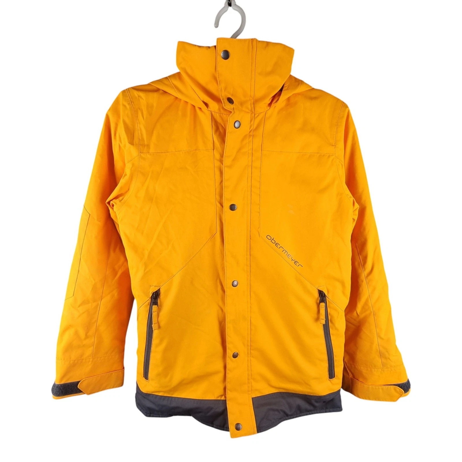 Obermeyer Snow Jacket Kids MEDIUM Orange Hooded Ski Insulated Winter 10-12 M AA