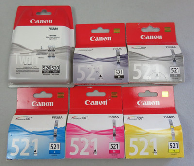 7 OVP Original Canon PGI-520 PGBK CLI-521 BK GY C M Y MP980,MP990