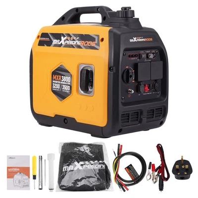 MAXPEEDINGRODS 3500W Petrol Inverter Generator for Camping RV Garden Outdoor Phone/PC Power