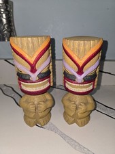 SET OF 2 VINTAGE TIKI MEN RESIN BOBBLEHEADS- SOLID, HEAVY WEIGHT