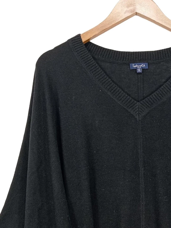 SPLENDID Poncho Mujeres Jersey Talla EU 36 negro look casual - Imagen 3 de 4