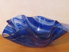 Two Blue/Clear Shaped Glass Bowls - Stunning Colors and Shapes! — photo 1