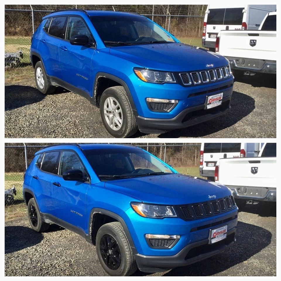 ONE SINGLE FOR 2017-2021 JEEP COMPASS SPORT 16" BLACK WHEEL SKIN # IMP424BLK NEW - Image 3 of 3