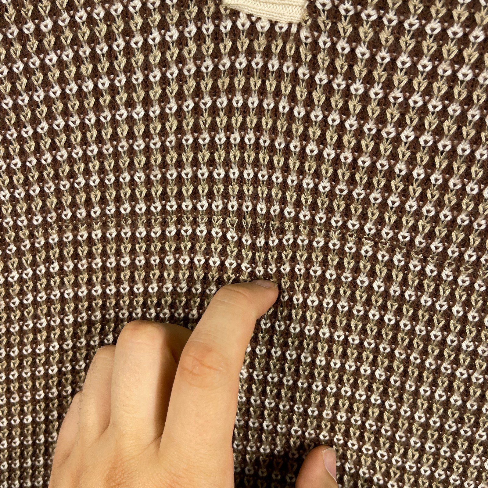 Vintage Nino Cerruti Knit Polo Shirt Mens XL Brown Sweater Italy Luxury Preppy image 8