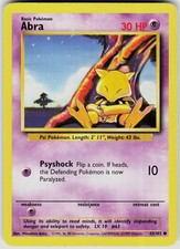 Abra 43/102 Common Base Set Unlimited Pokemon Lightly Played