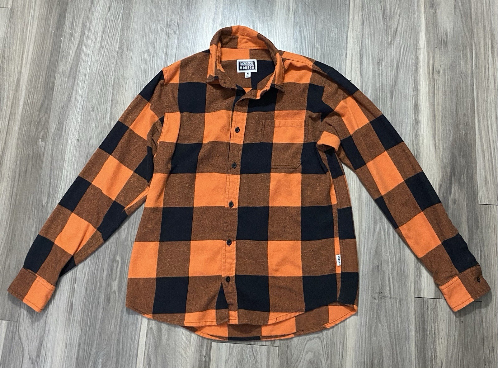 Cornerstore Bodega Flannel Size Medium Cotton Ble… - image 2