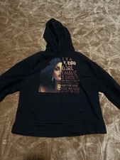 Astrology Sweatshirt Women's Large Black Pullover Virgo Zodiac Hoodie, graphic