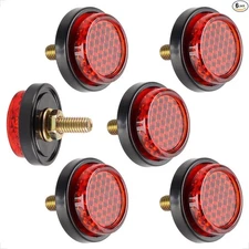 Red Reflectors Motorcycle License Plate Bolts and Nuts Mini Decorative M5 Red