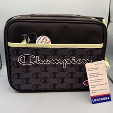 Champion Kids Insulated Lunch Bag Box Cooler Black Lime Green School Sports