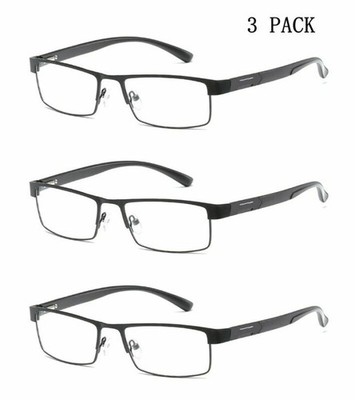 3er Pack Designer Lesebrille Federscharniere Metall +1.5 2.0 2.5 3.0 3.5 4.0