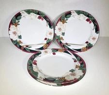 Fairfield Tienshan Magnolia Flower Dinner Plate Fine China Set Of 4 Plates 10.5"