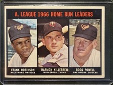 1967 Topps #243 AL Home Run Leaders Robinson Killebrew Powell HOF