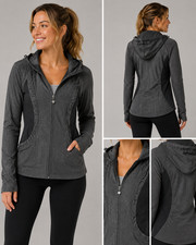lululemon Women  s Black Hooded Full Zip Track Jacket Size 4 Nylon/Elastane