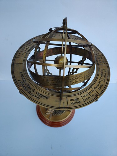 Armillarkugel Vintage 18" massiv Messing Maritim Astrolabium Globus Maritim Dekor - Bild 4 von 8