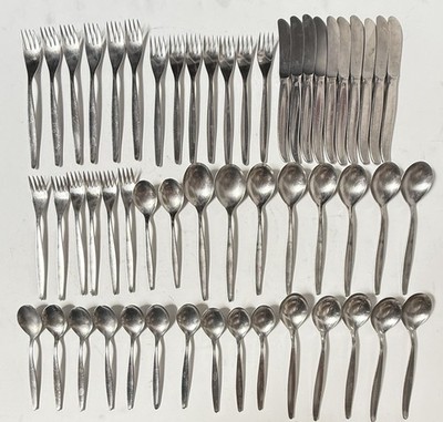 WMF LAUREL Germany Cromargan Stainless Mid Century Modern Flatware 54 Pc Vintage