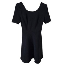 Speechless Short Sleeve Fit & Flare Little Black Dress