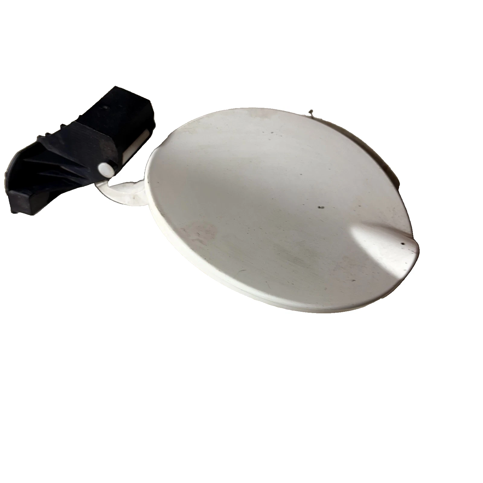 Actual Fiat 500 312 white fuel filler flap door and hinge carrier