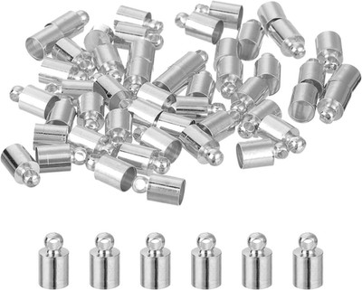 50 Stück Lederkordel Endkappen, 5 mm OD Säulenfassungen für DIY Herstellung Lede