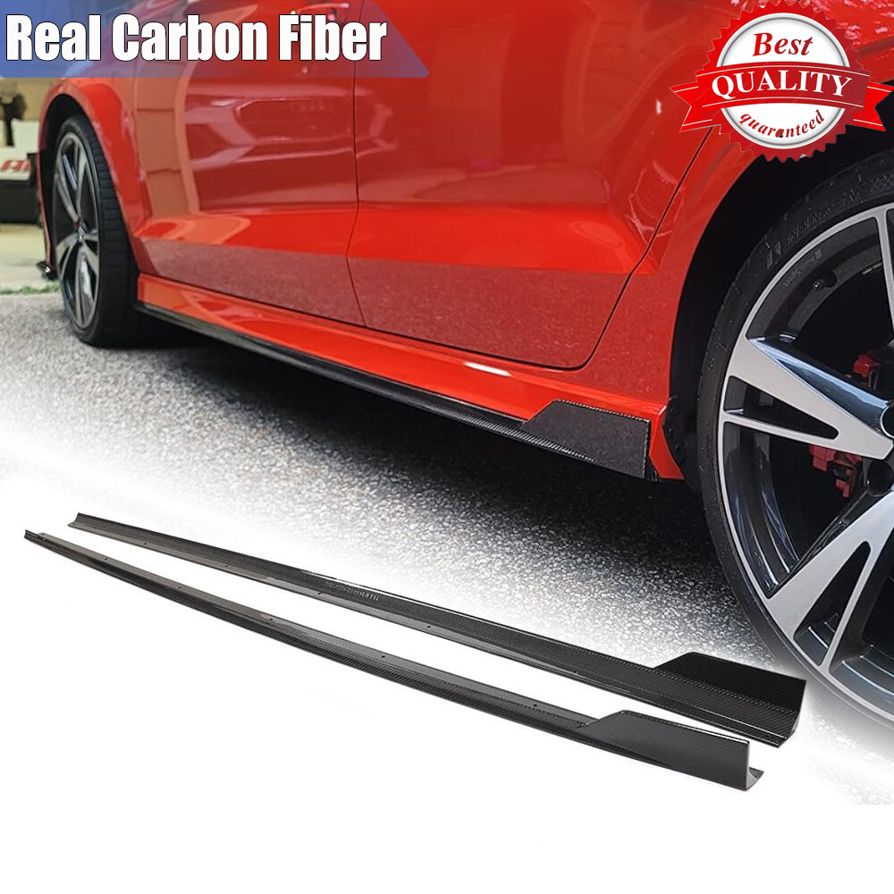 For AUDI A3/S3/RS3 8V Sedan 2017-23 Real Carbon Side Skirt