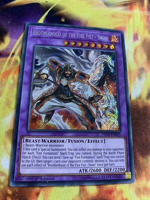 Yugioh TCG Card Brotherhood of the Fire Fist - Swan FIGA-EN015 Secret Rare holo