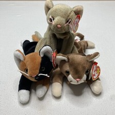 TY Beanie Babies 3 Cats Pounce Chip Scat 90s Nostalgia Collectible VINTAGE