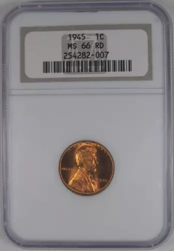 1945 1C NGC MS 66 RD Lincoln Wheat Cent [007]
